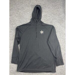 Airblaster Hoodie Mens XL Black Quarter Zip Fleece Lined Pullover Snowboard